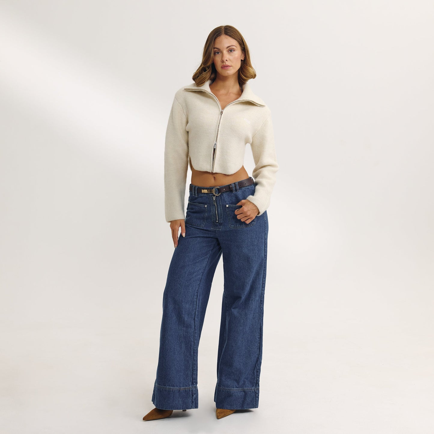 Structured Knitted Jacket - Cream