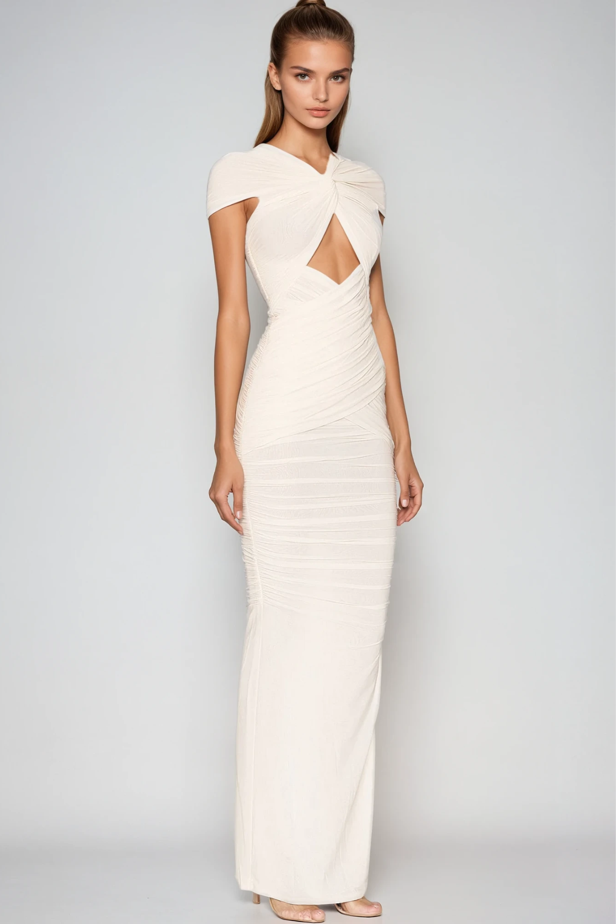 Danai Cutout Ruched Maxi Dress
