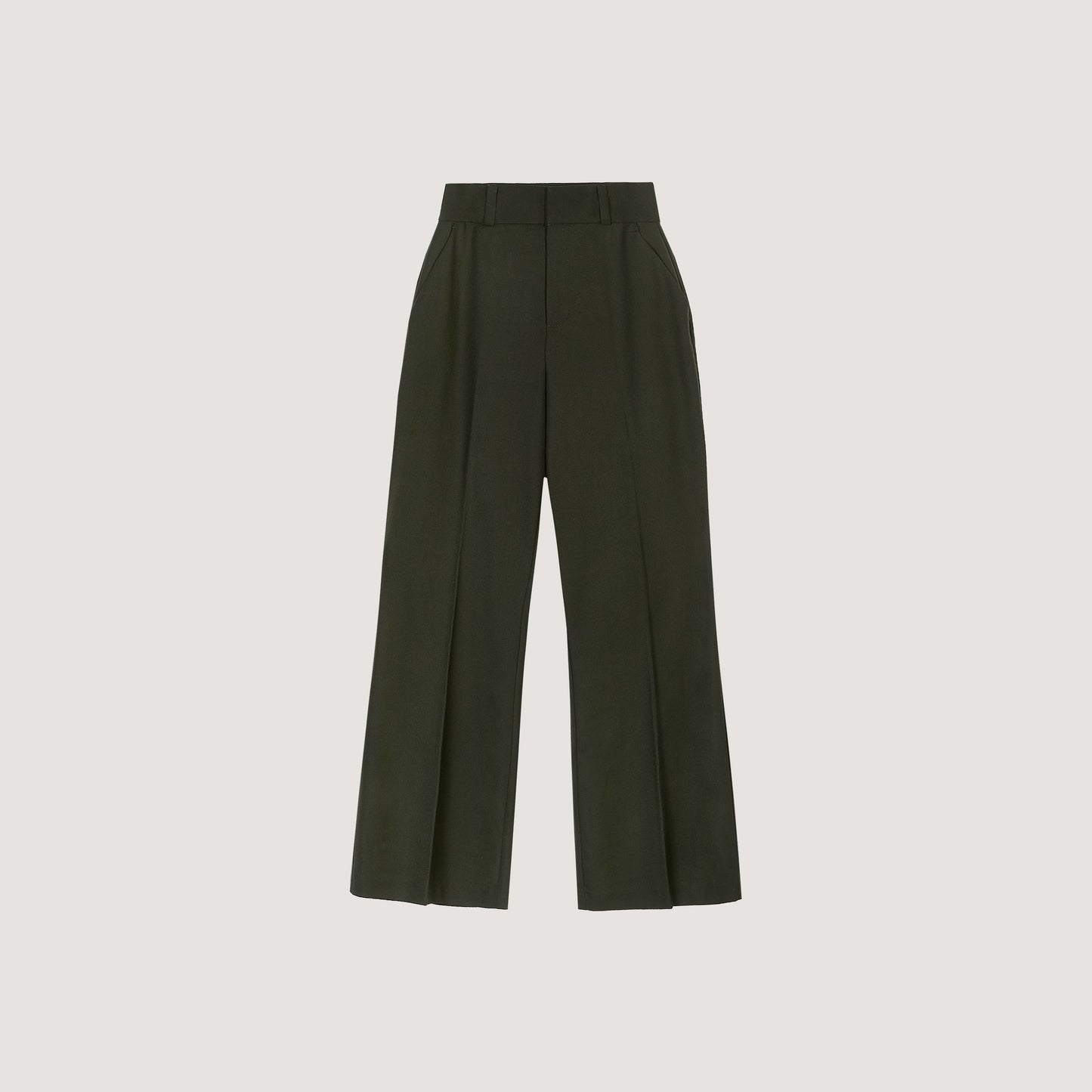 Flared Trousers - Dark Green