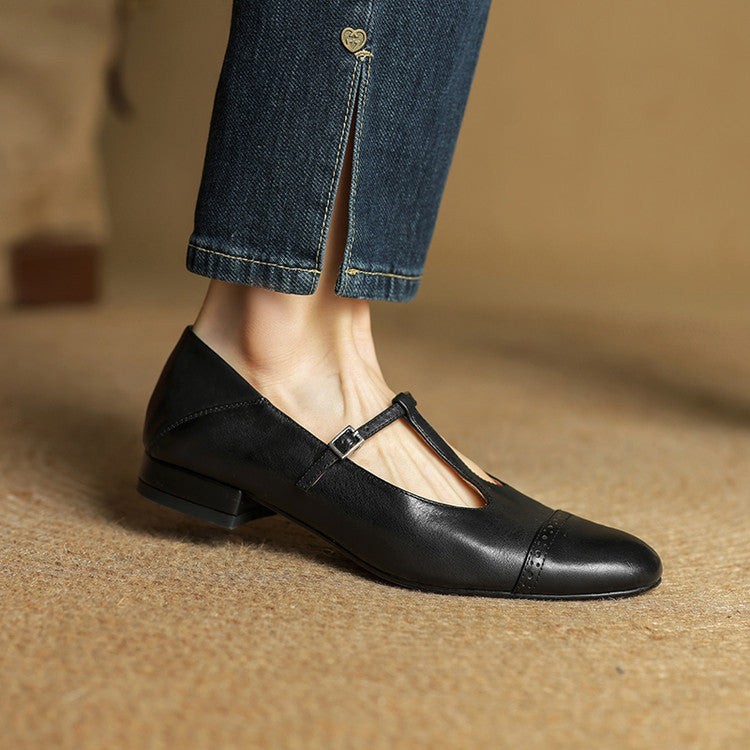 Miska Genuine Leather Flats