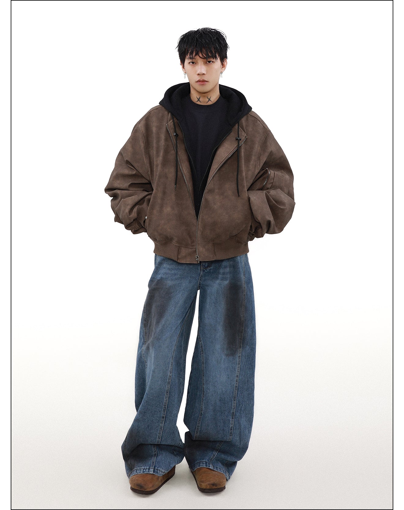 MRNEARLY Vintage Faded Bomber Jacket