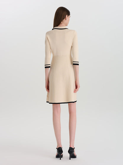 Fitted Double-Breasted V-Neck Mini Dress