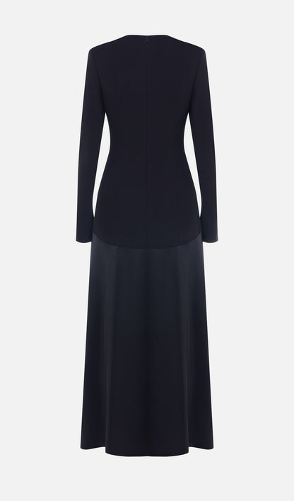 Knitted Satin Maxi Dress