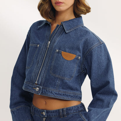 Boxy Denim Jacket - Blue