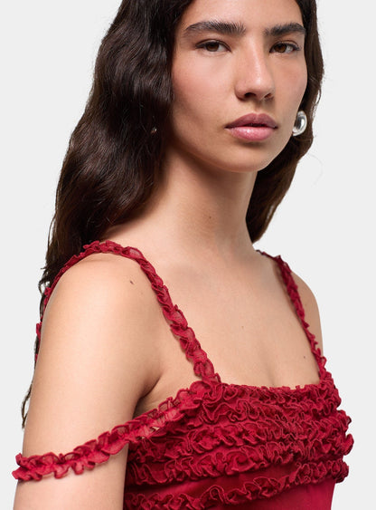 ARABELLA BURGUNDY DRESS