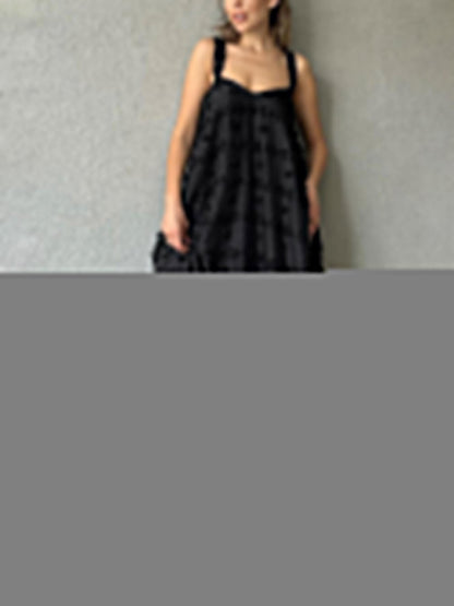 Flower Decor Pretty A-Line Layered Loose Maxi Dress