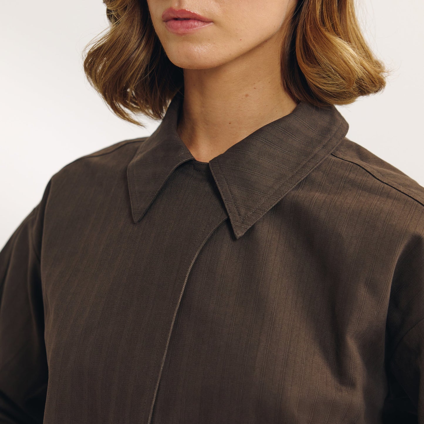 Button Detail Jacket - Dark Brown