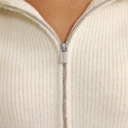 Structured Knitted Jacket - Cream