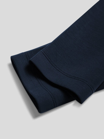 Modal Blend Elbow Patch Long Sleeve Tee:Slim Fit