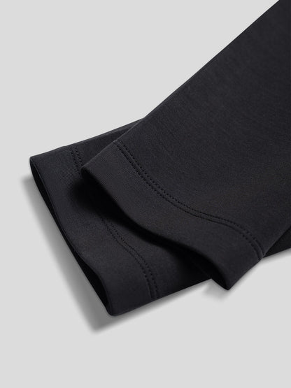 Modal Blend Elbow Patch Long Sleeve Tee:Slim Fit