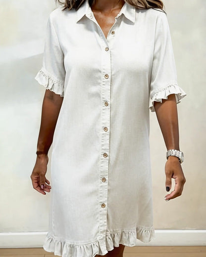 Sansa® | Comfortable Denim Dress with Flattering Rubbing
