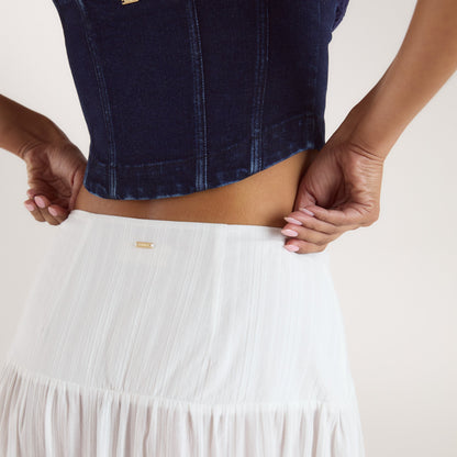 Tiered Maxi Skirt - White