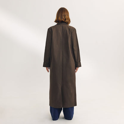 Oversized Longline Blazer - Dark Brown
