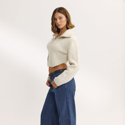 Structured Knitted Jacket - Cream