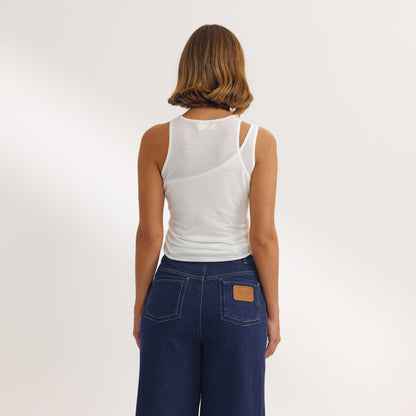 Layered Tank Top - White