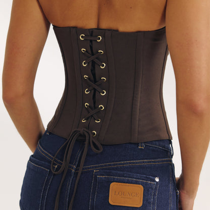 Bandeau Corset Top - Dark Brown