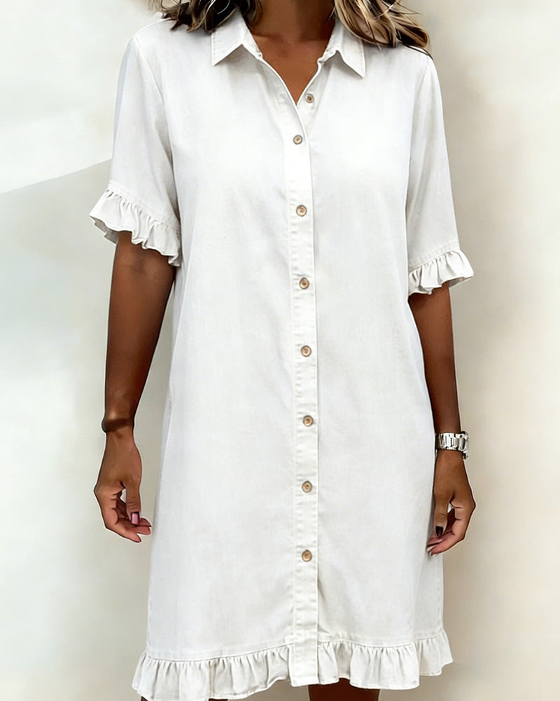 Sansa® | Comfortable Denim Dress with Flattering Rubbing