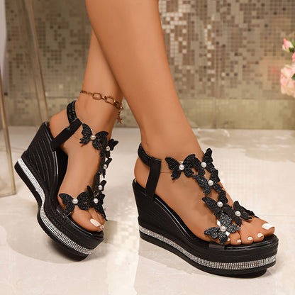 Alina Butterfly Wedge Sandals