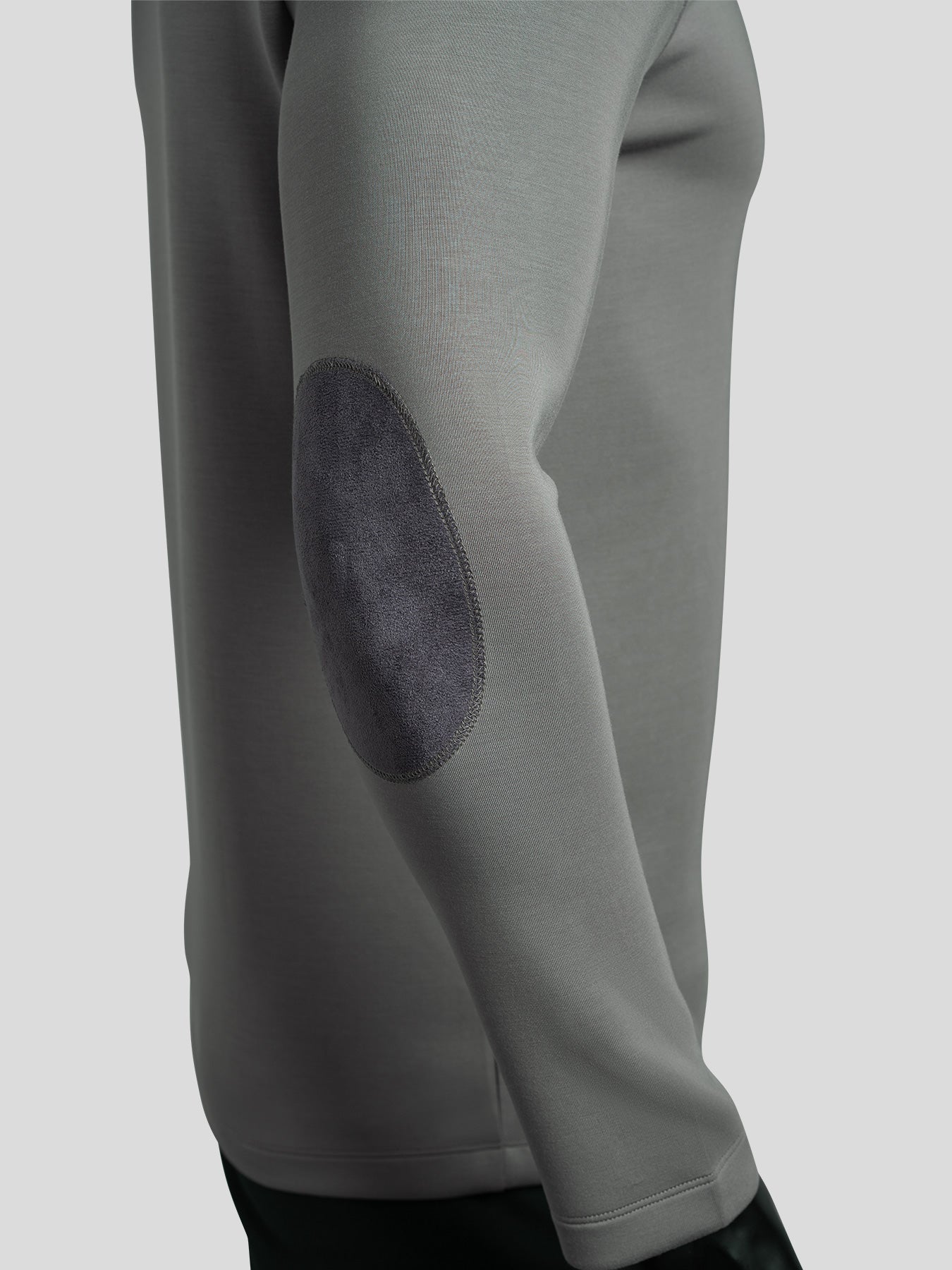 Modal Blend Elbow Patch Long Sleeve Tee:Slim Fit