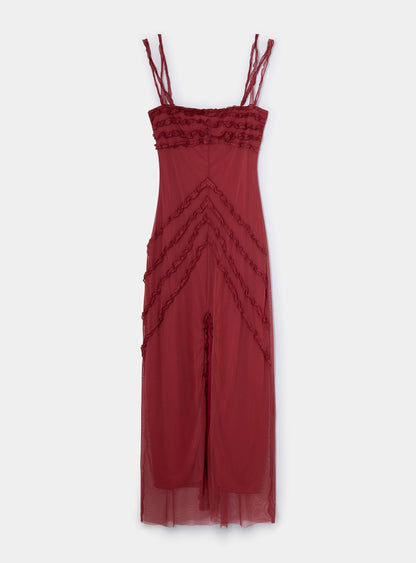 ARABELLA BURGUNDY DRESS