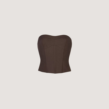 Bandeau Corset Top - Dark Brown
