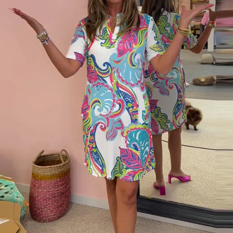 ARIA PRINTED SHIFT DRESS