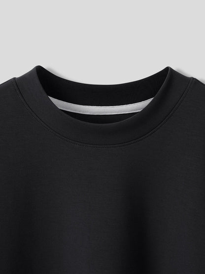 Modal Blend Elbow Patch Long Sleeve Tee:Slim Fit