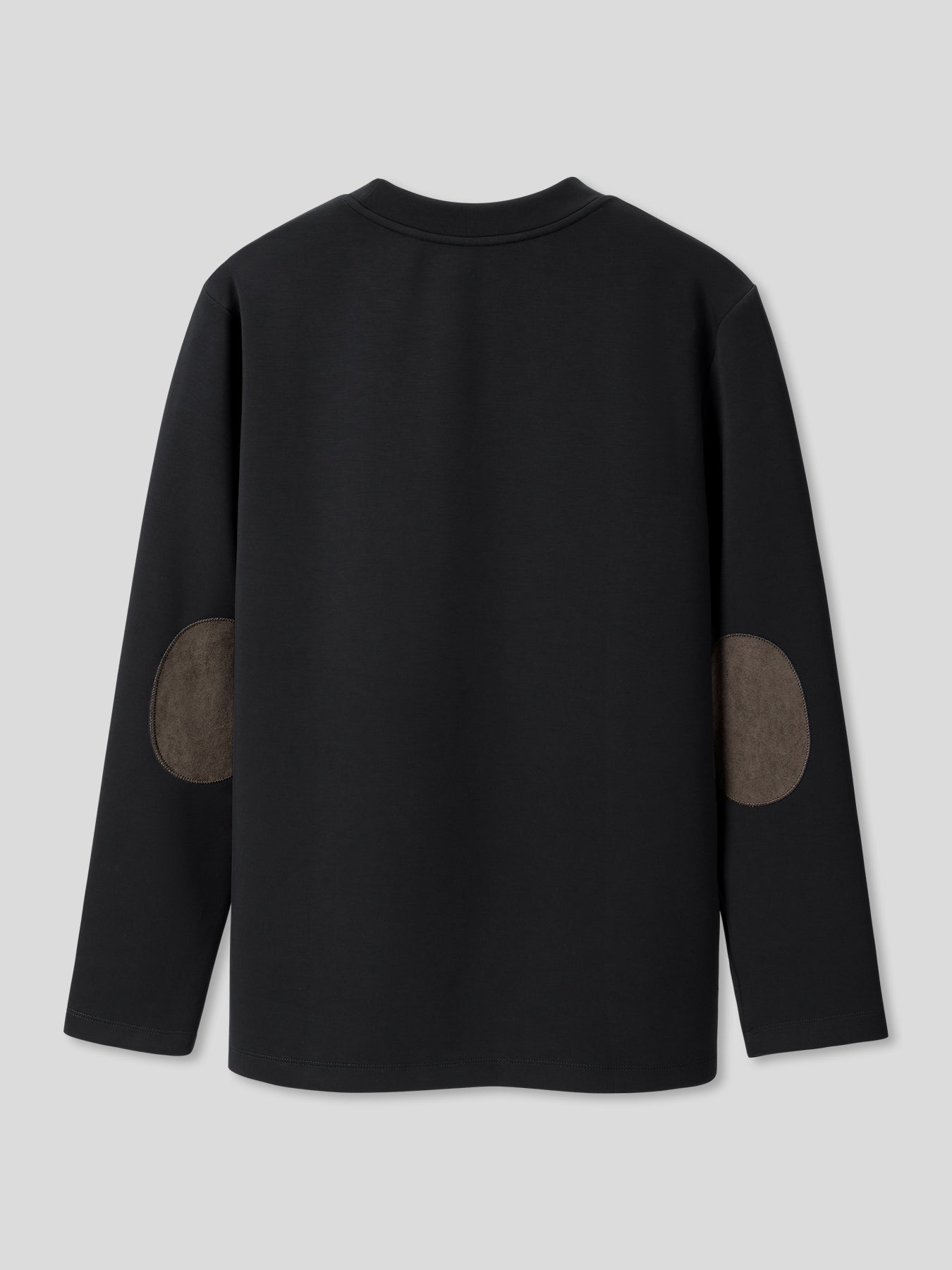 Modal Blend Elbow Patch Long Sleeve Tee:Slim Fit