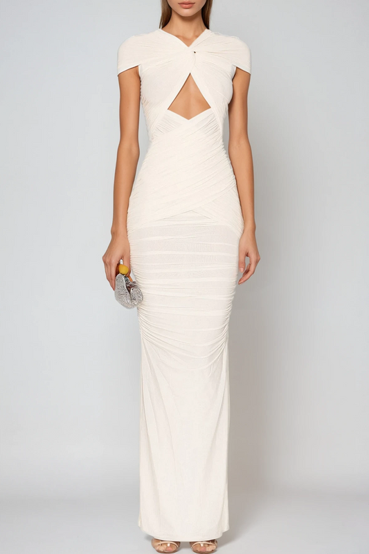 Danai Cutout Ruched Maxi Dress
