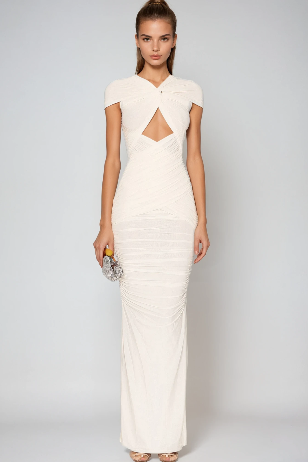 Danai Cutout Ruched Maxi Dress
