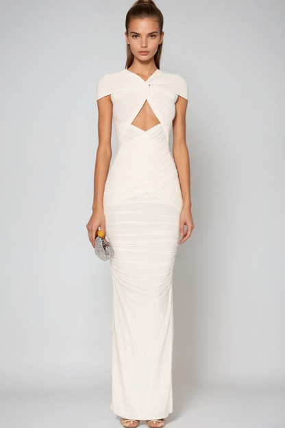 Danai Cutout Ruched Maxi Dress