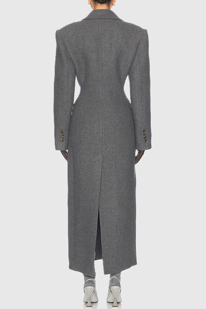 Disena Lapel Coat - Grey