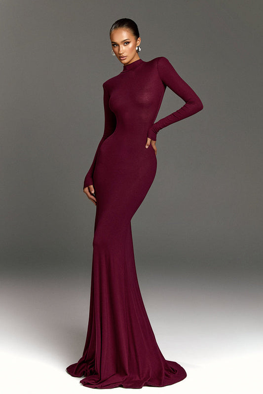 Noire｜Turtleneck Maxi Dress
