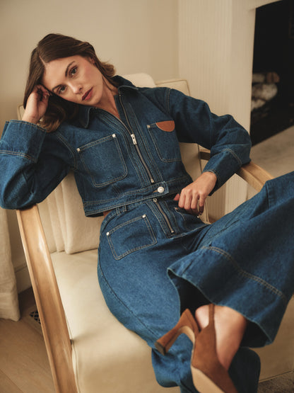 Boxy Denim Jacket - Blue