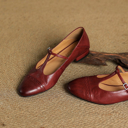 Miska Genuine Leather Flats