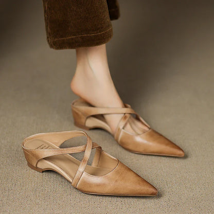 Helene Genuine Leather Mules