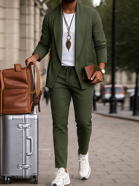 Smart Casual Open Front Jacket Pants Set