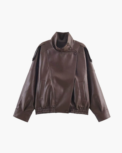 Carla asymmetrical leather jacket