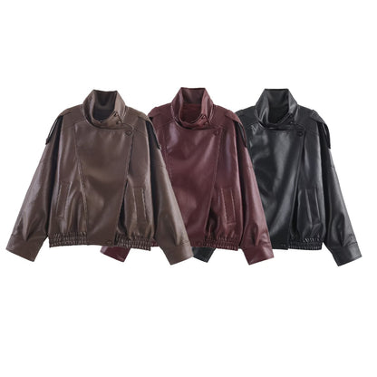 Carla asymmetrical leather jacket