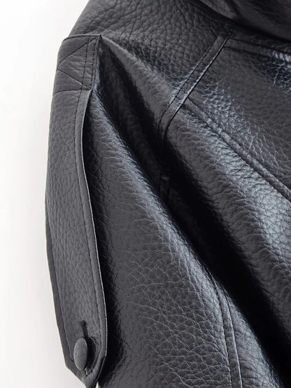 Carla asymmetrical leather jacket
