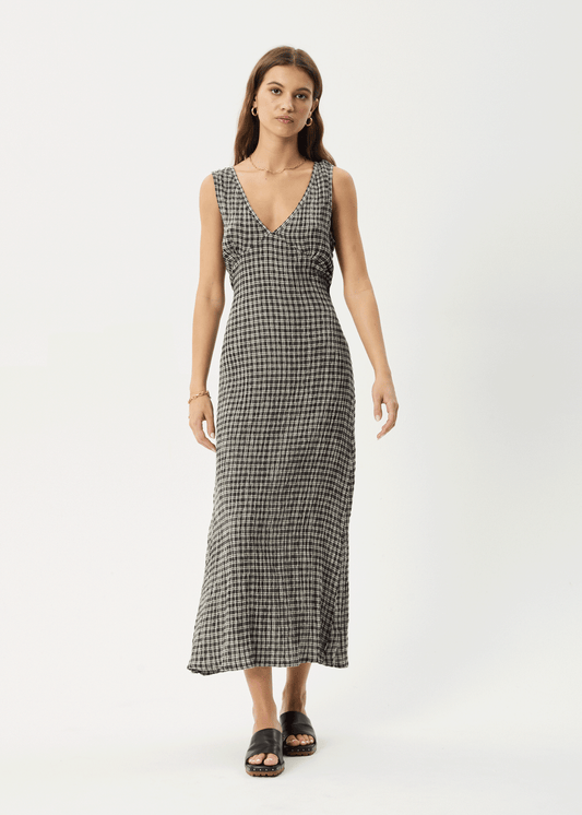 Rayrush Womens Asta - Seersucker Maxi Dress - Steel Check