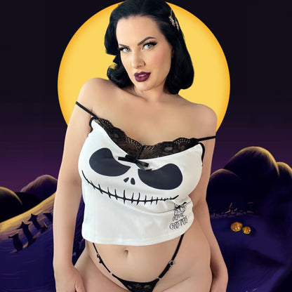 Little Nightmare Gothic Pajamas, Skull & Lace Sleepwear