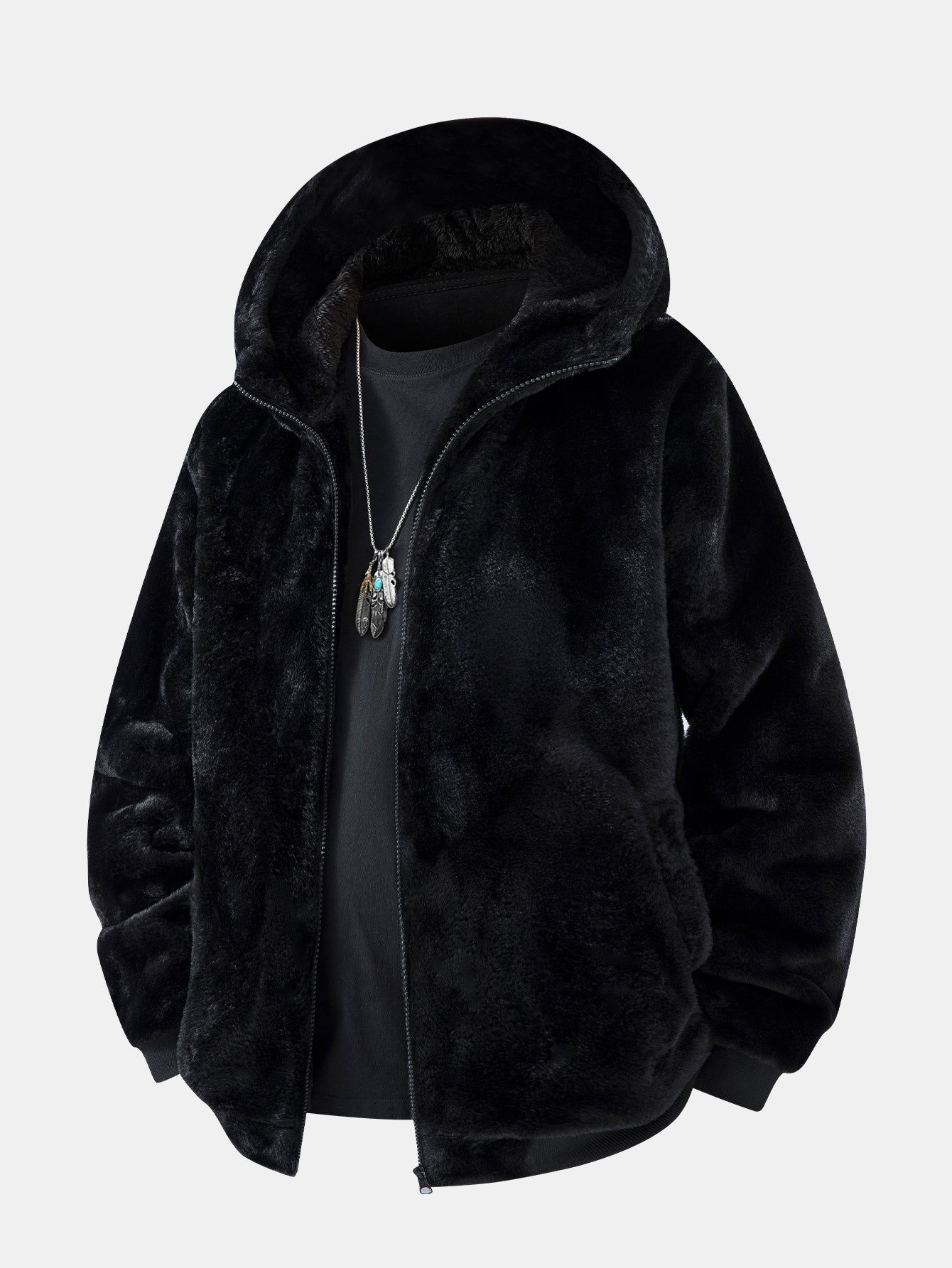 Animal Print Faux Fur Hooded Jacket - Sansa London