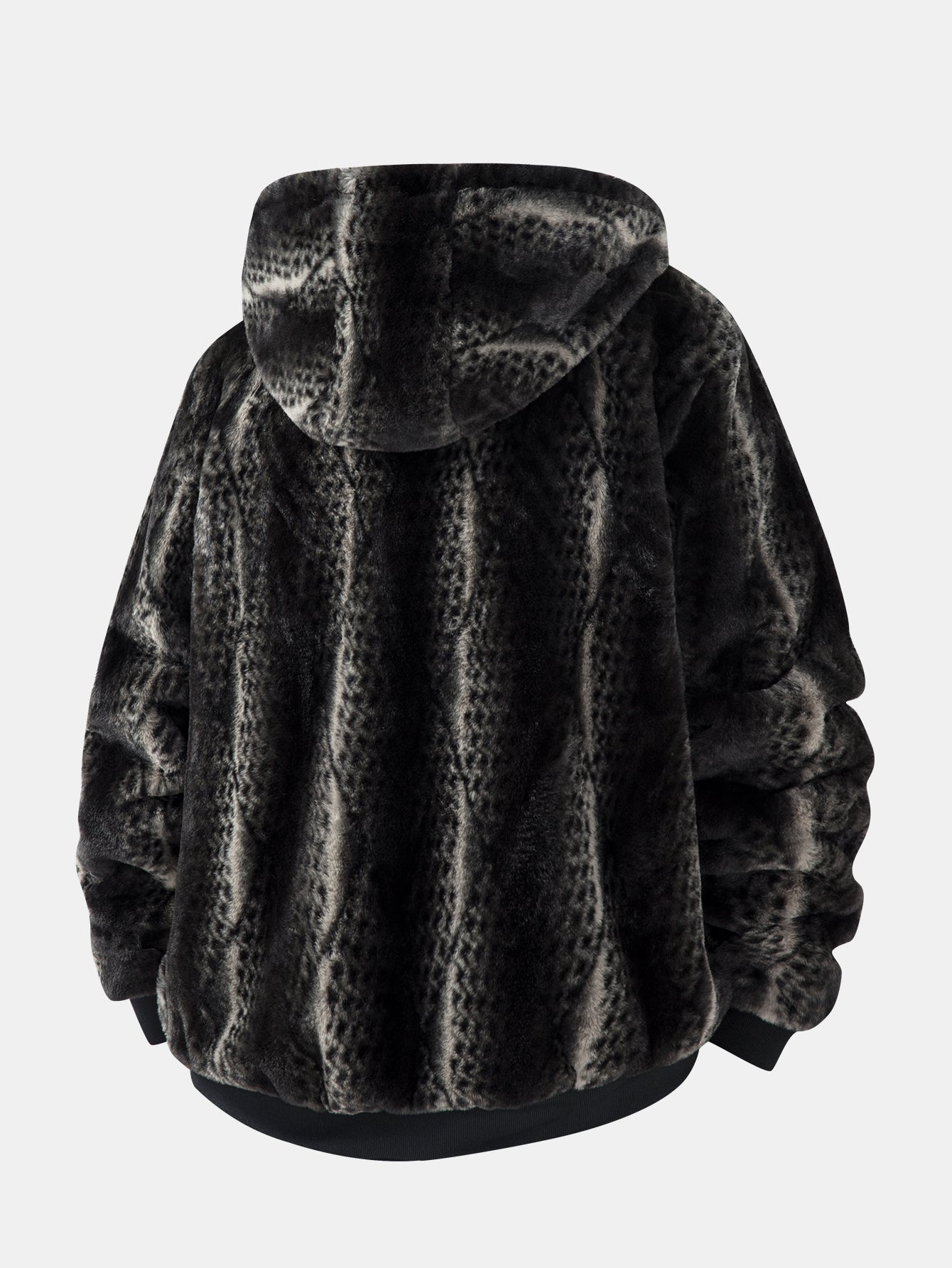 Animal Print Faux Fur Hooded Jacket - Sansa London
