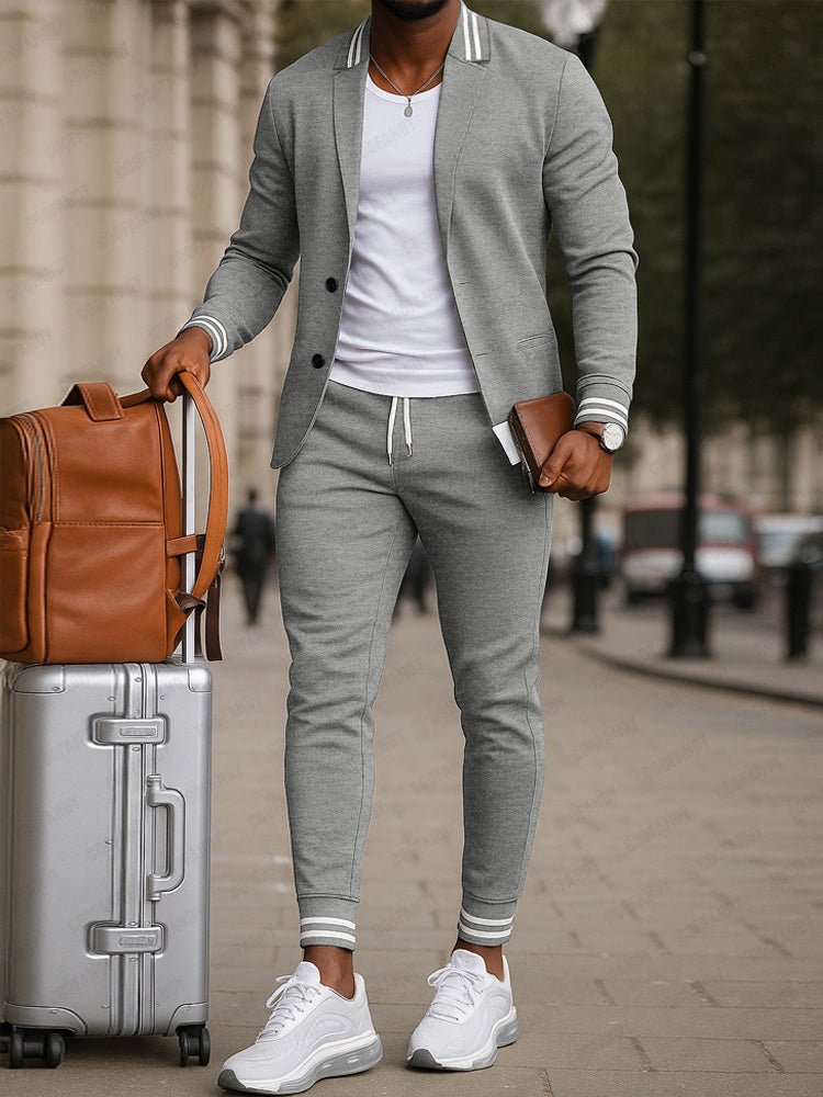 Athletic Inspired Blazer Pants Set - Sansa London