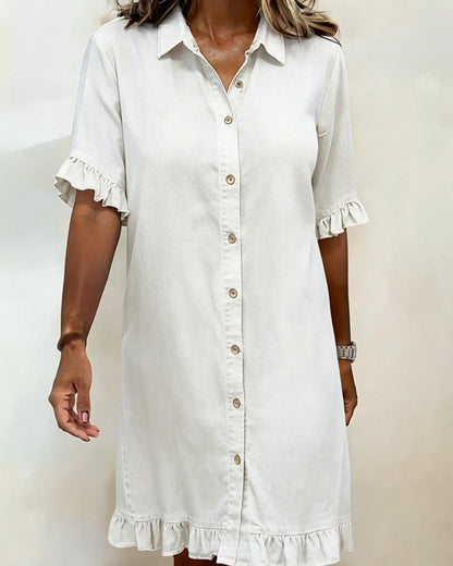 Sansa® | Comfortable Denim Dress with Flattering Rubbing