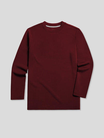 Modal Blend Elbow Patch Long Sleeve Tee:Slim Fit