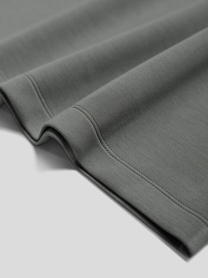 Modal Blend Elbow Patch Long Sleeve Tee:Slim Fit