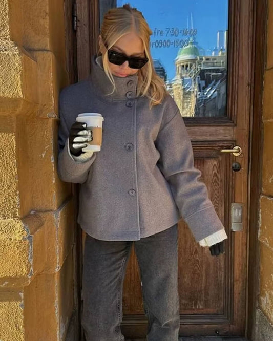 Elegant Rosalia jacket with stand - up collar - Sansa London