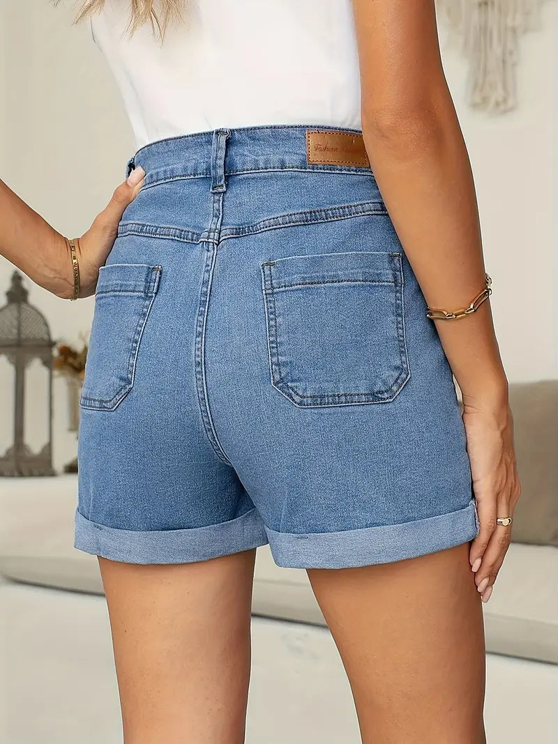 Lila Vintage Denim Stretch Shorts